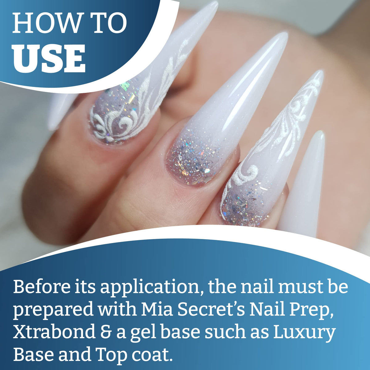 Nail technician applying Mia Secret gel in a salon setting demonstrating professional workflow