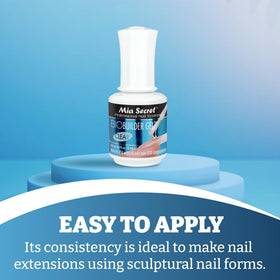 Glossy pool of Mia Secret clear gel texture highlighting smooth consistency and easy leveling