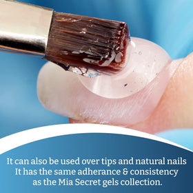 Tip overlay example using Mia Secret clear builder gel showing seamless adhesion and clear finish