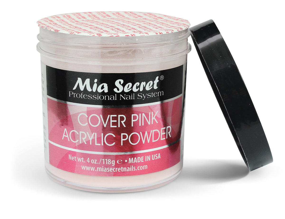 Mia Secret jar next to ruler showing 4 ounce scale for value