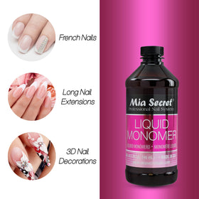 Mia Secret monomer poured forming acrylic bead showing smooth workability