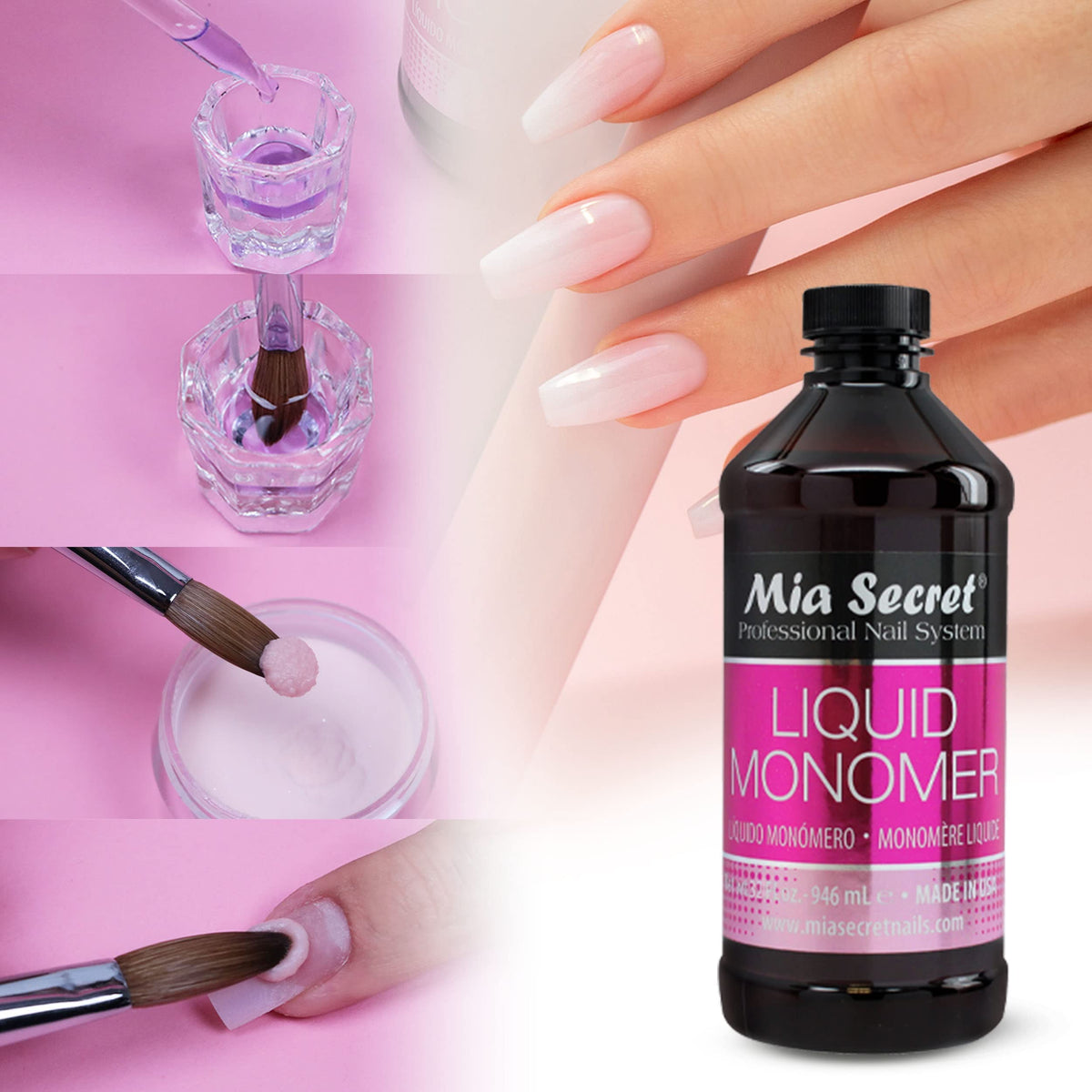 Mia Secret bottle on salon workstation illustrating professional-ready reliability