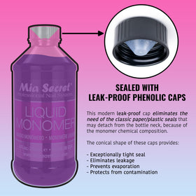 Mia Secret bottle next to ruler showing 32 oz scale for salon supply benefit
