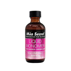 Mia Secret 2 oz monomer bottle front view showing label and size, reliable salon supply
