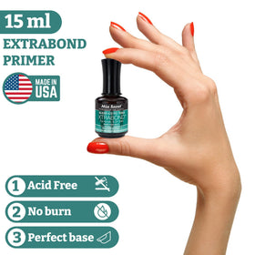Mia Secret bottle beside coin for scale showing compact 1/2 oz salon convenience