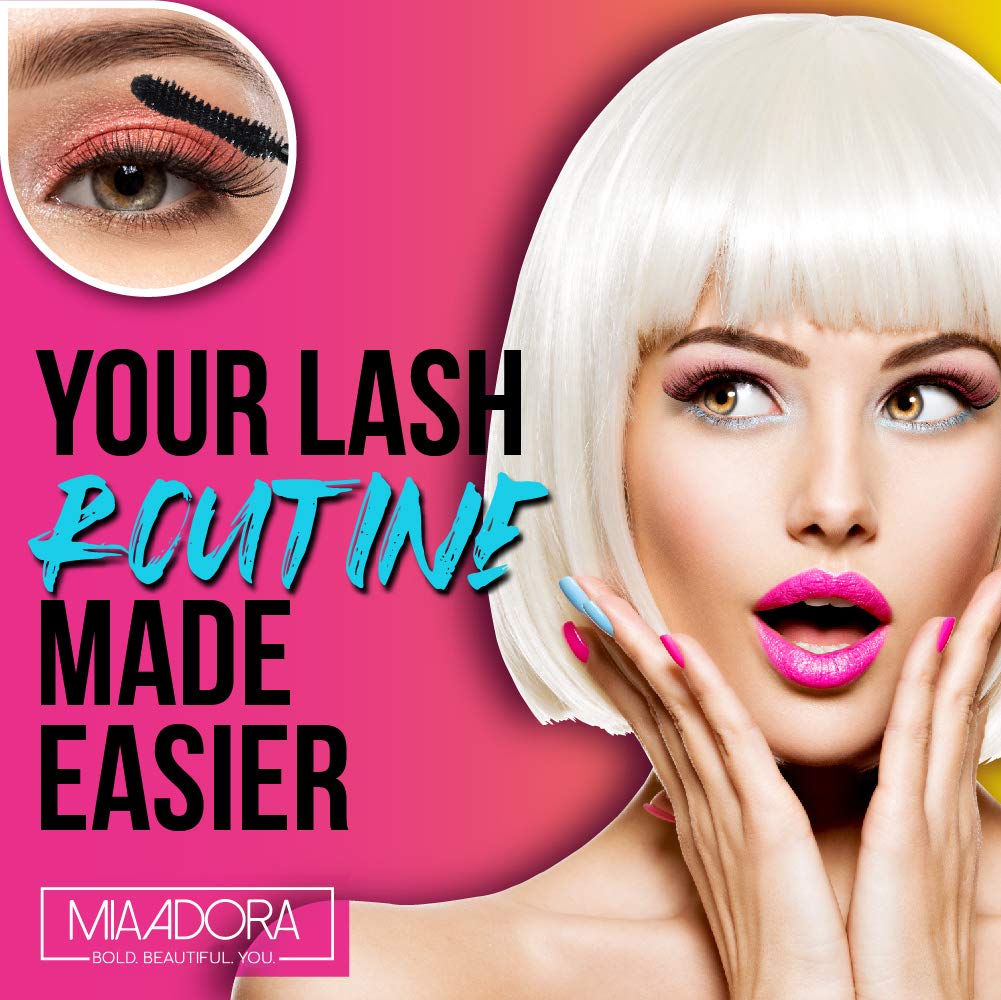 Mia Adora eyelash comb with tools in lifestyle setting for clump-free finish