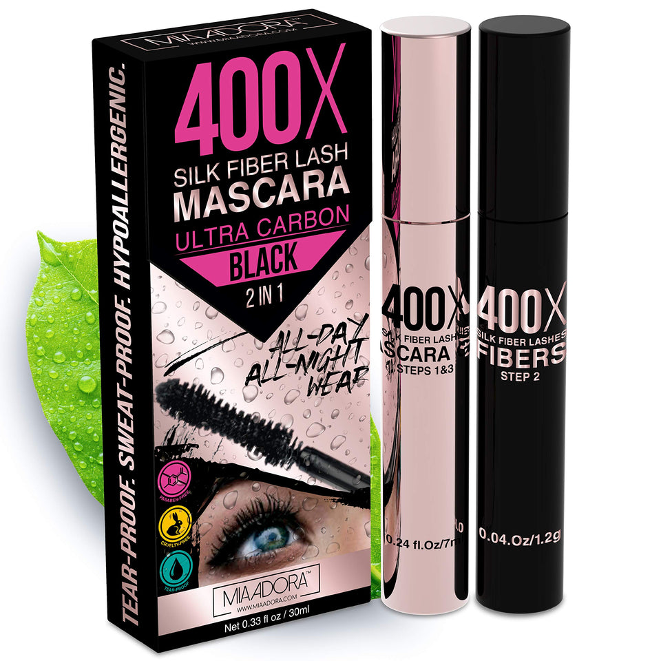 Mia Adora front packaging showing full kit and bold lashes benefit