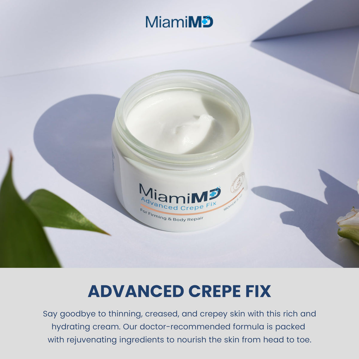 MiamiMD cream texture close-up demonstrating smooth moisturizing finish