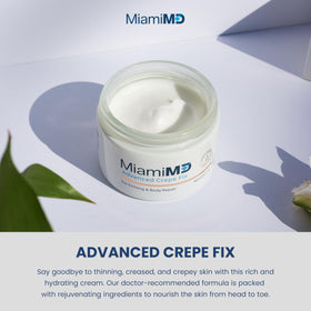 MiamiMD cream texture close-up demonstrating smooth moisturizing finish