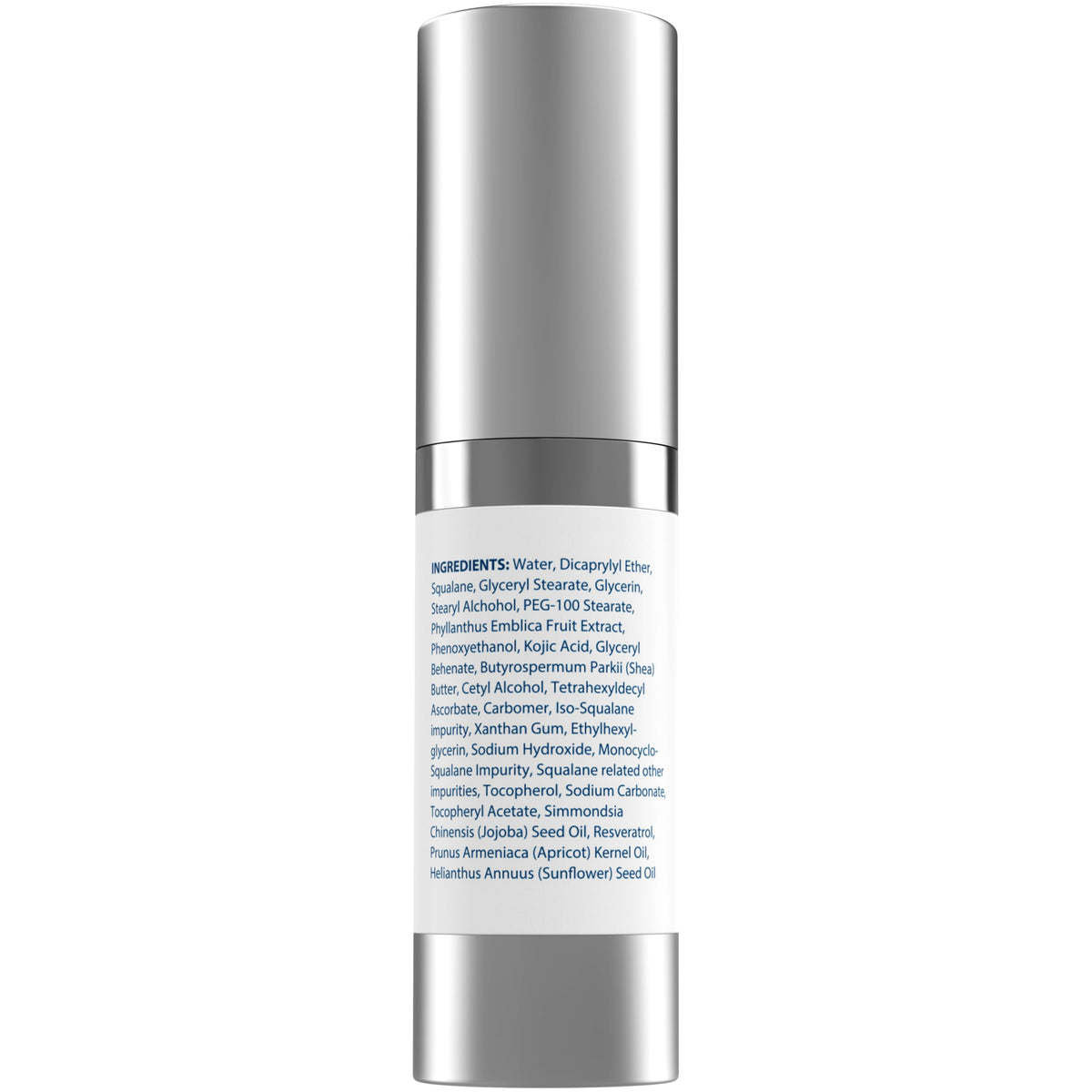 MiamiMD ingredient label closeup highlighting active brightening components