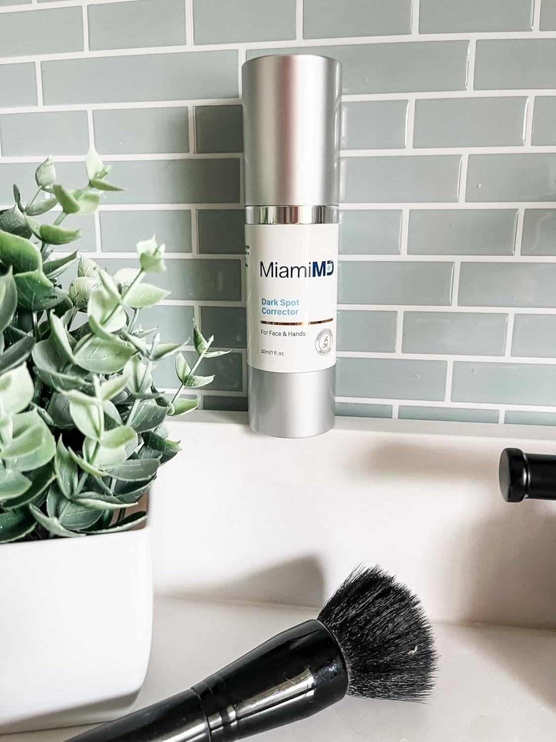 MiamiMD serum absorbing into skin closeup showing fast penetration