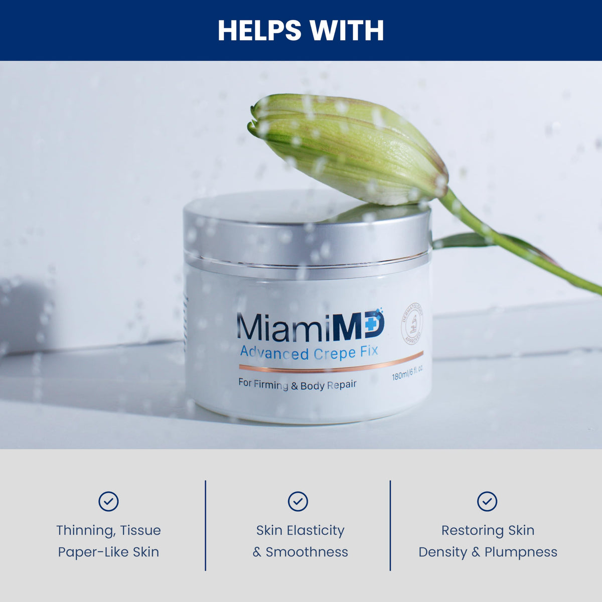 MiamiMD 6 fl oz tube size comparison showing product capacity