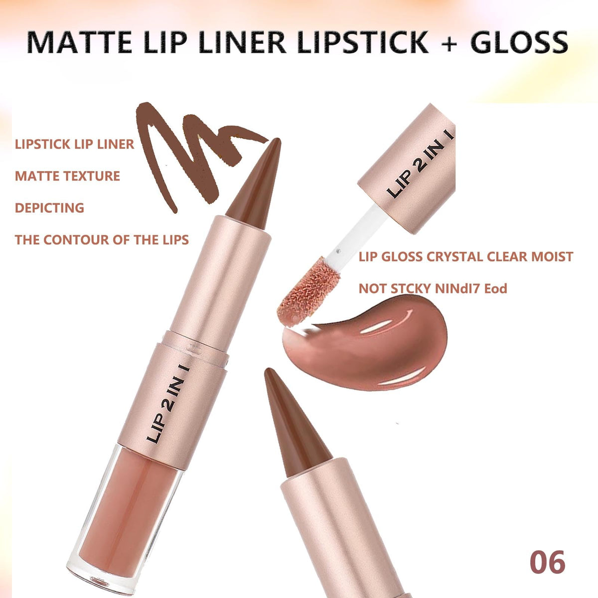 MiaSarah gloss texture swipe showing rich pigment and glossy finish