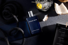 Michael Malul fragrance poured near ice representing fresh marine notes
