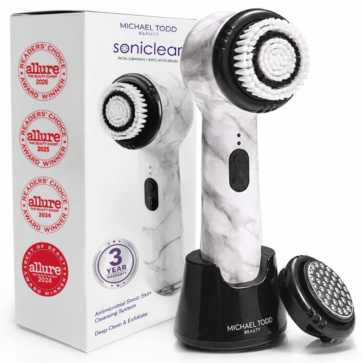 MICHAEL TODD Soniclear Allure front view showing sleek design and buttons