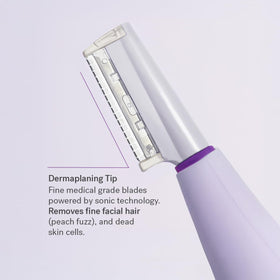 MICHAEL TODD Sonicsmooth gliding on cheek to demonstrate gentle peach fuzz removal