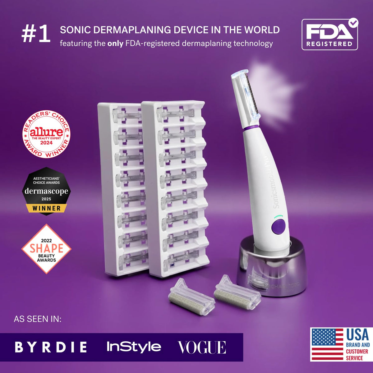 MICHAEL TODD LED light detail on device improving visibility and accurate treatment