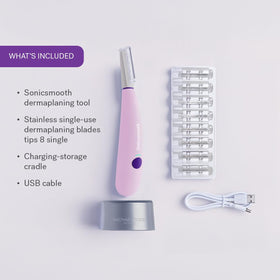 MICHAEL TODD Sonicsmooth replacement blades laid out showing eight-week supply