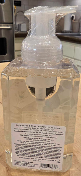 Michel Design Works foam texture on hand showing airy lather and gentle cleansing benefit