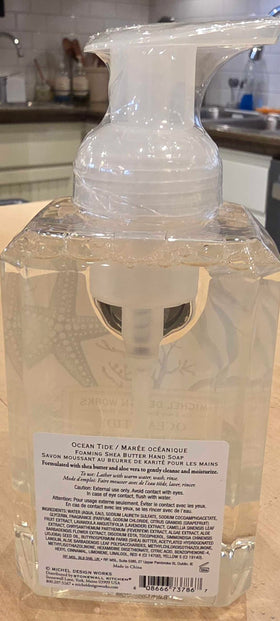 Michel Design Works pump dispensing foam demonstrating easy one-hand use benefit