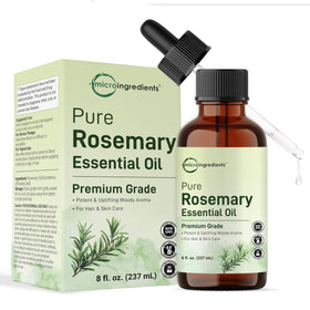 Micro Ingredients front bottle view showing pure rosemary oil and dropper benefit clarity