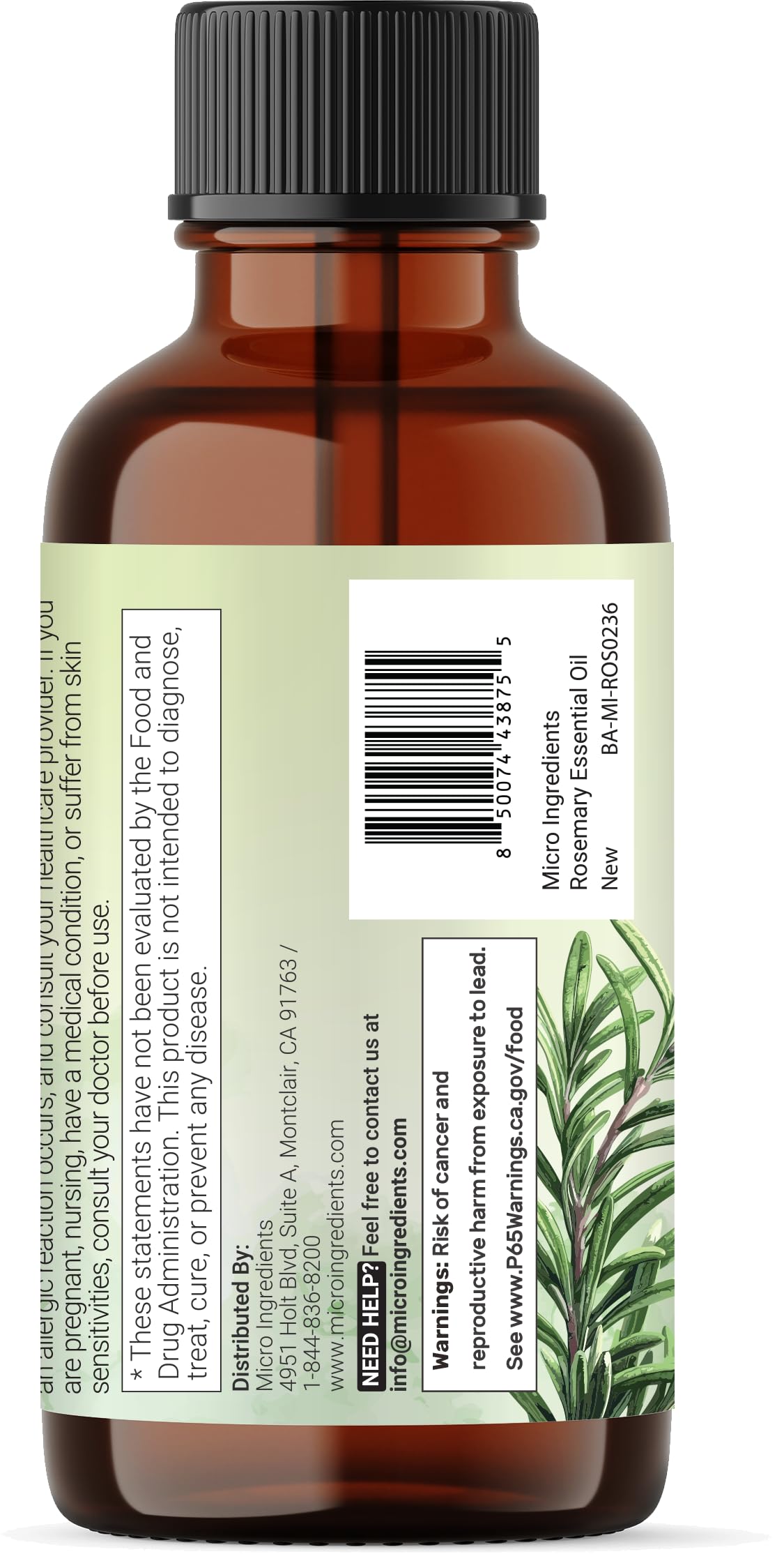 Micro Ingredients bottle beside bath accessories suggesting relaxing home spa benefit