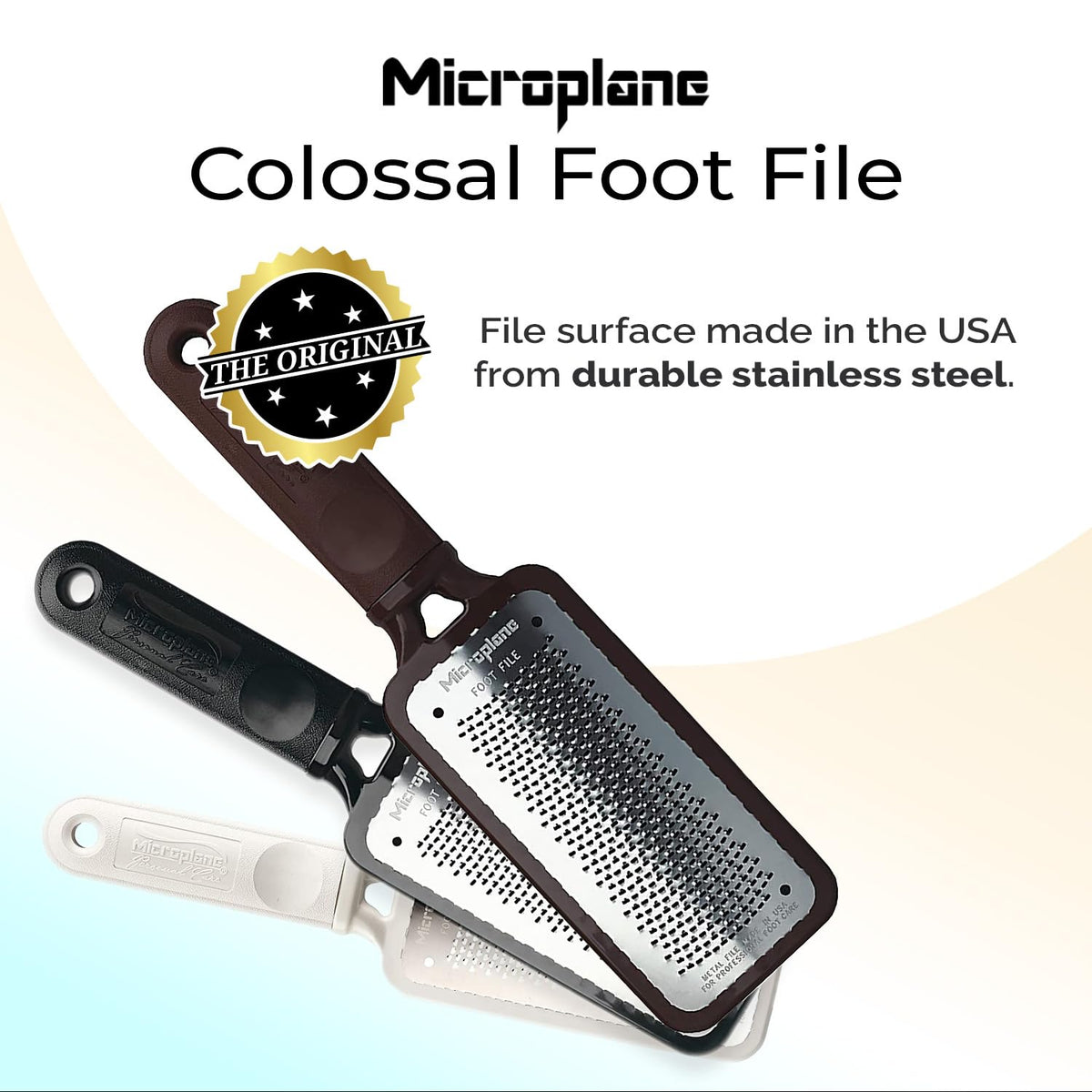 Microplane close-up of photo-etched micro-files showing sharp teeth for efficient abrasion