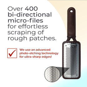 Microplane being used in shower demonstrating water-resistant stainless steel benefit