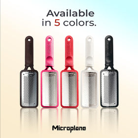 Microplane in bathroom lifestyle scene suggesting at-home salon-quality foot care