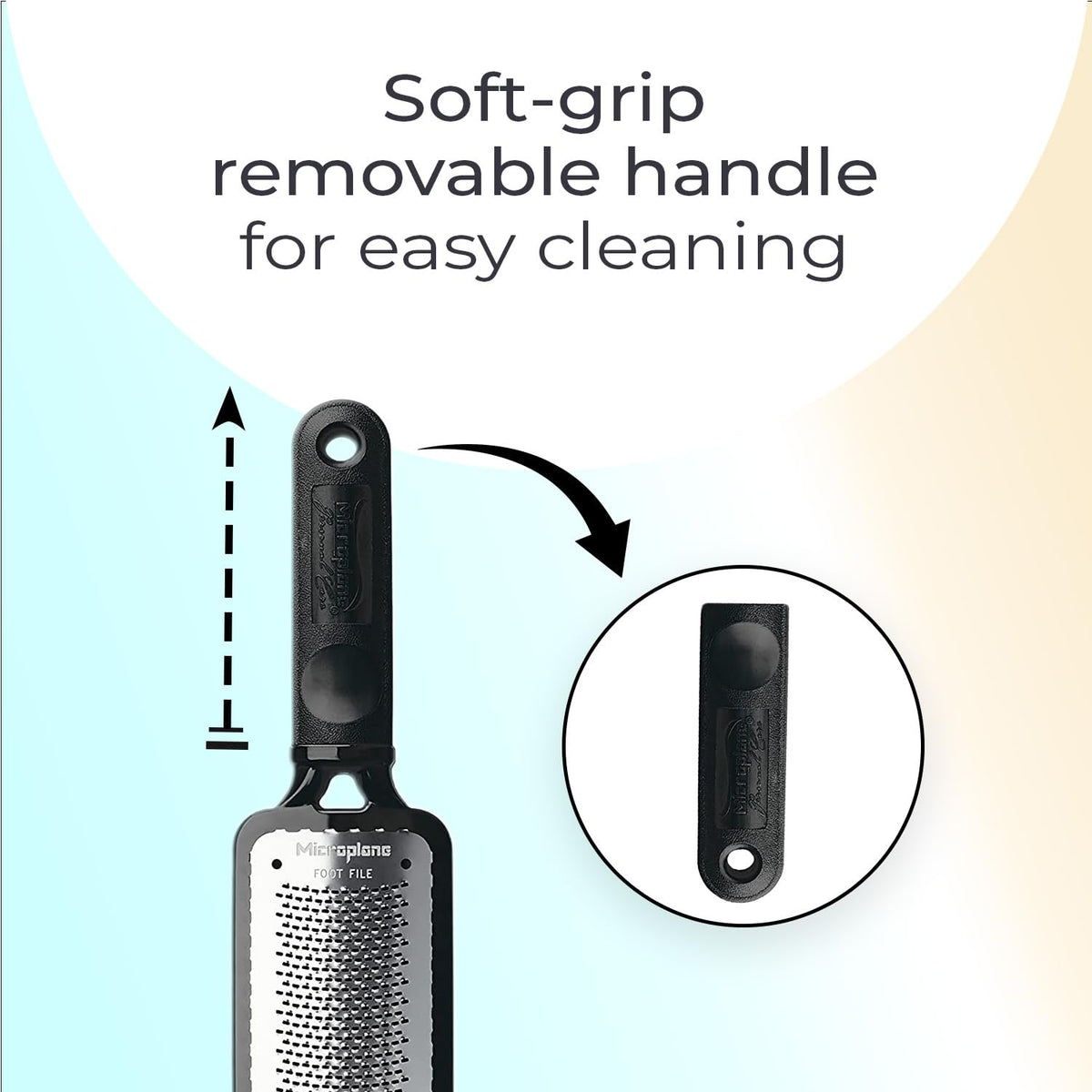 Microplane product packaging label showing brand and tool features for shoppers