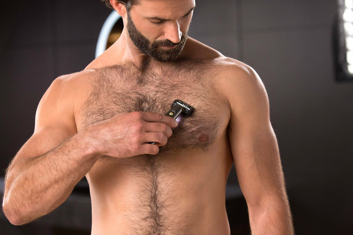 MicroTouch SOLO in hand trimming beard demonstrating control and comfort