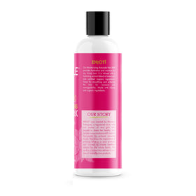 Mielle Organics on bathroom shelf in lifestyle setting conveying daily routine convenience benefit