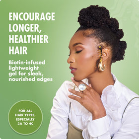 Mielle Organics application with brush delivering precise edge shaping benefit