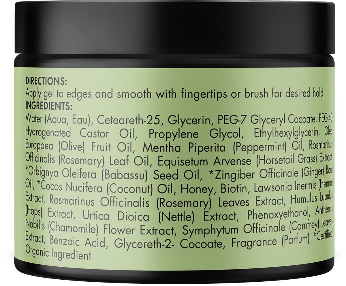 Mielle Organics cap and label close-up demonstrating clear ingredient transparency