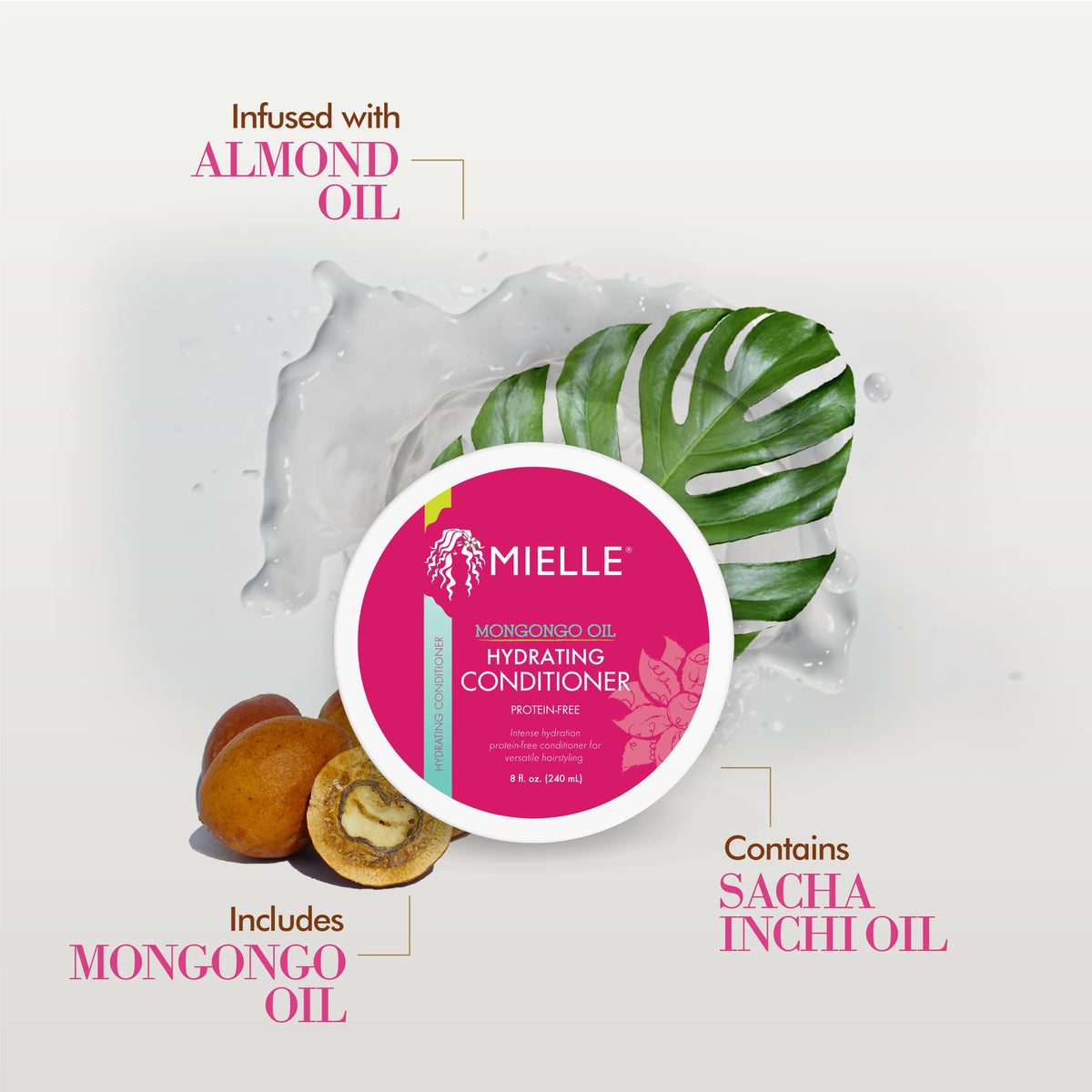 Mielle Organics pump dispensing creamy conditioner for smooth application