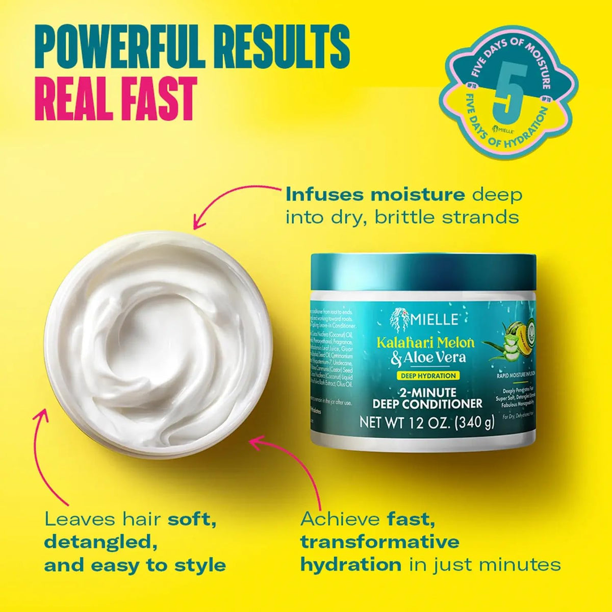 Mielle Organics hands applying conditioner in shower for fast hydration