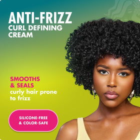 Mielle Organics visible before and after frizz control on textured hair