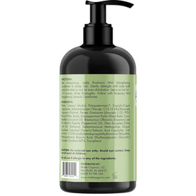 Mielle Organics bottle beside common items showing 12 oz scale for size expectation and value