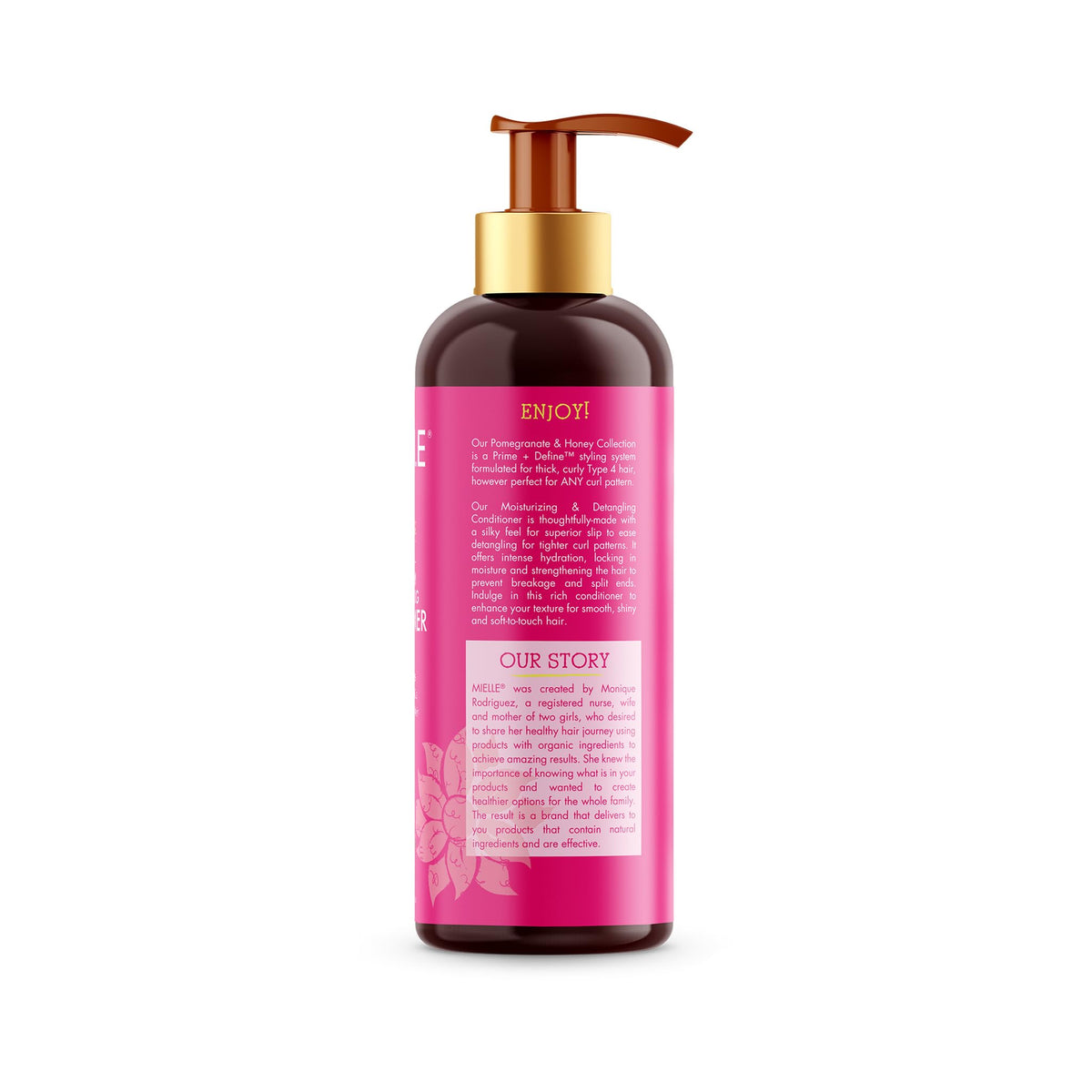 Mielle Organics in-shower application on wet curls showing improved manageability