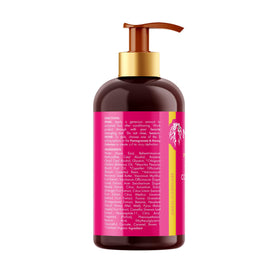 Pomegranate and honey ingredients highlighted with Mielle Organics nourishment