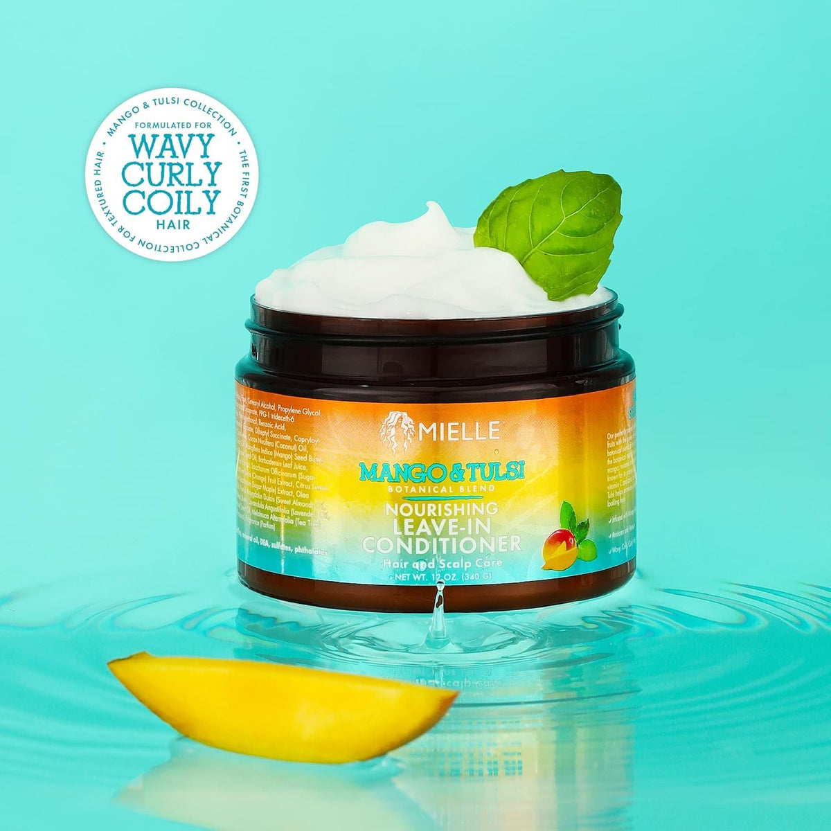 Mielle Organics jar in hand showing 12 oz scale and portability