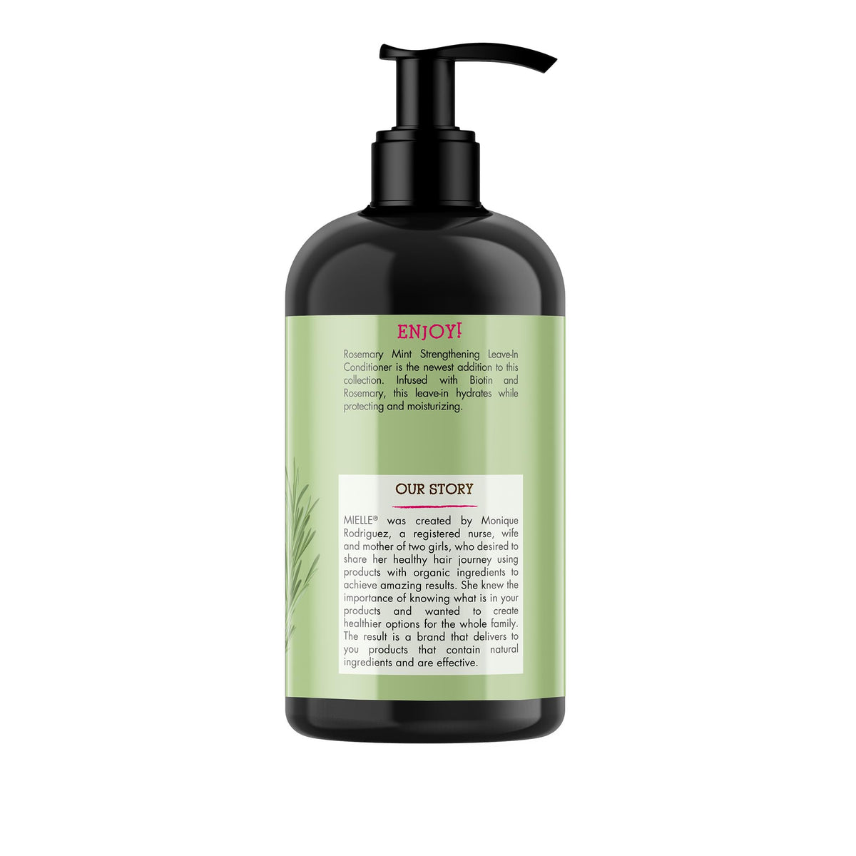 Mielle Organics rosemary and mint ingredients visual with fresh herbs