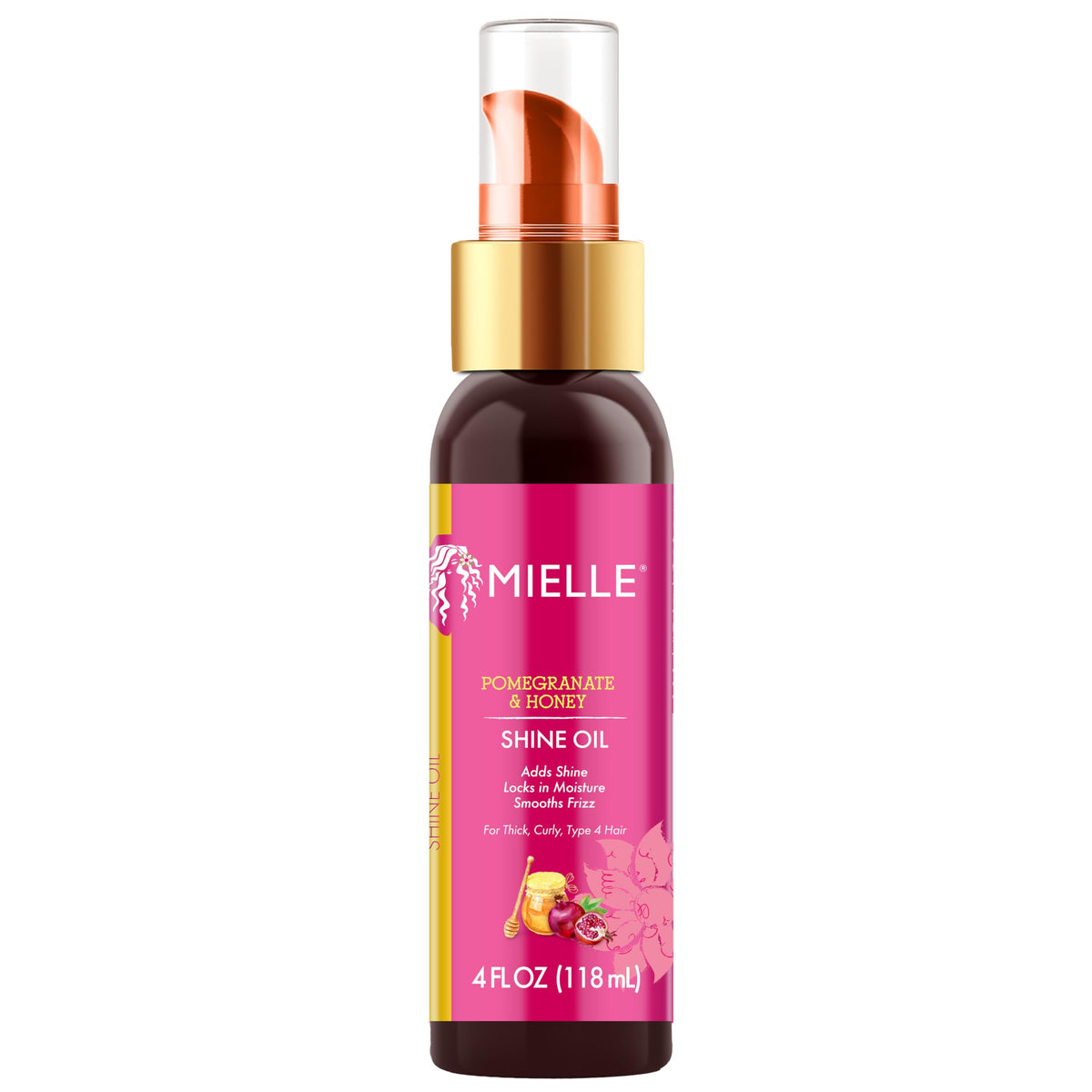 Mielle Organics bottle front view showing sleek packaging and product name
