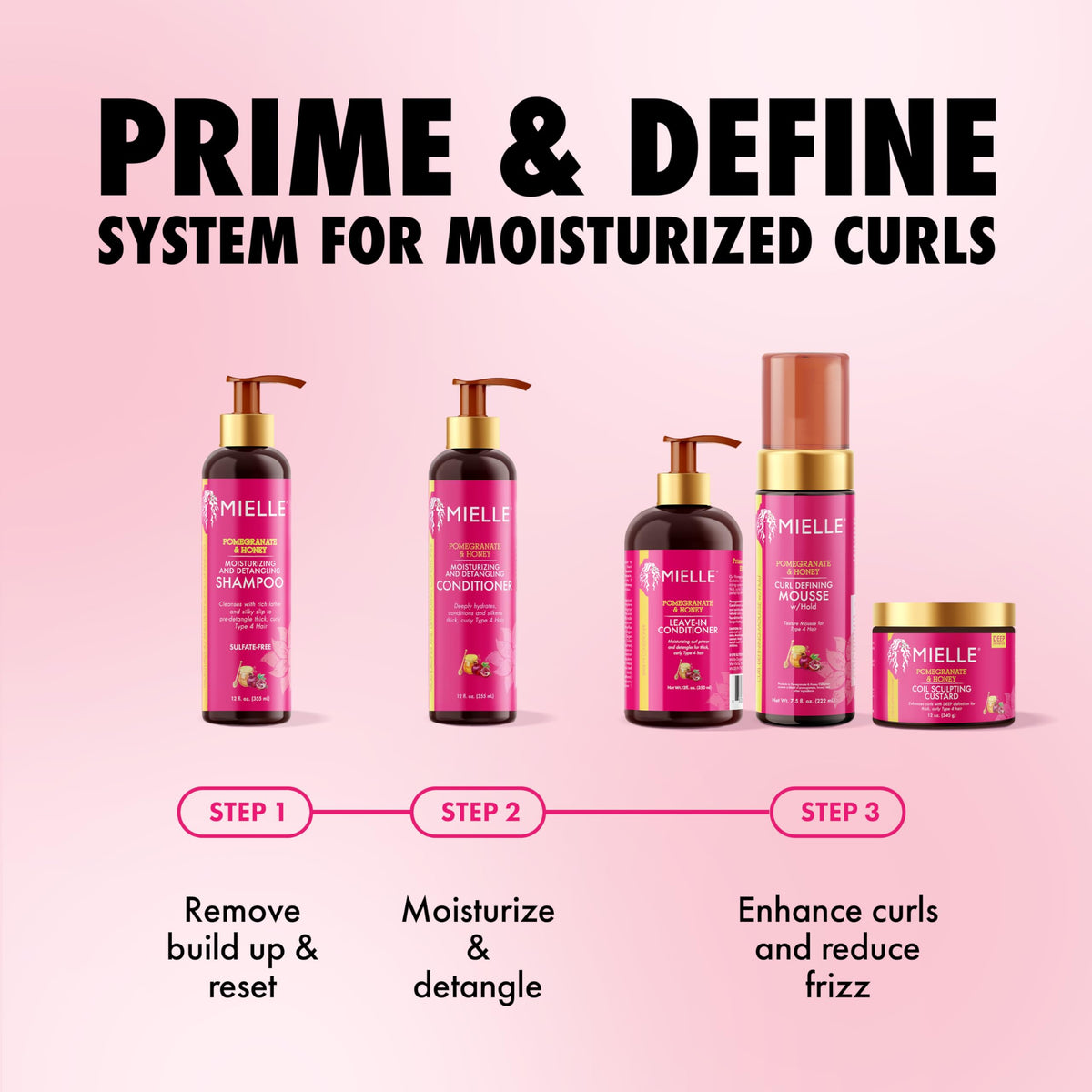 Mielle Organics pump top and label close-up for easy dispensing benefit