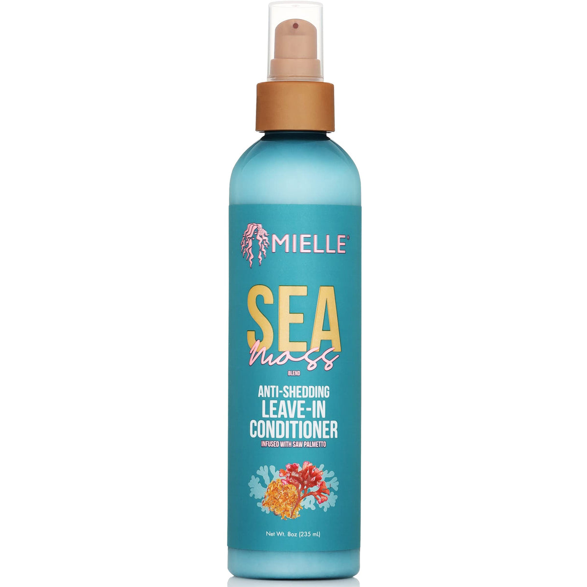 Mielle Organics bottle front packaging showing product benefits and size