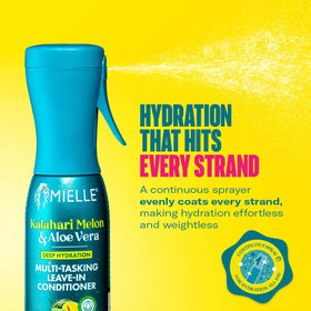 Mielle Organics bottle held in hand to show 6.7 ounce scale