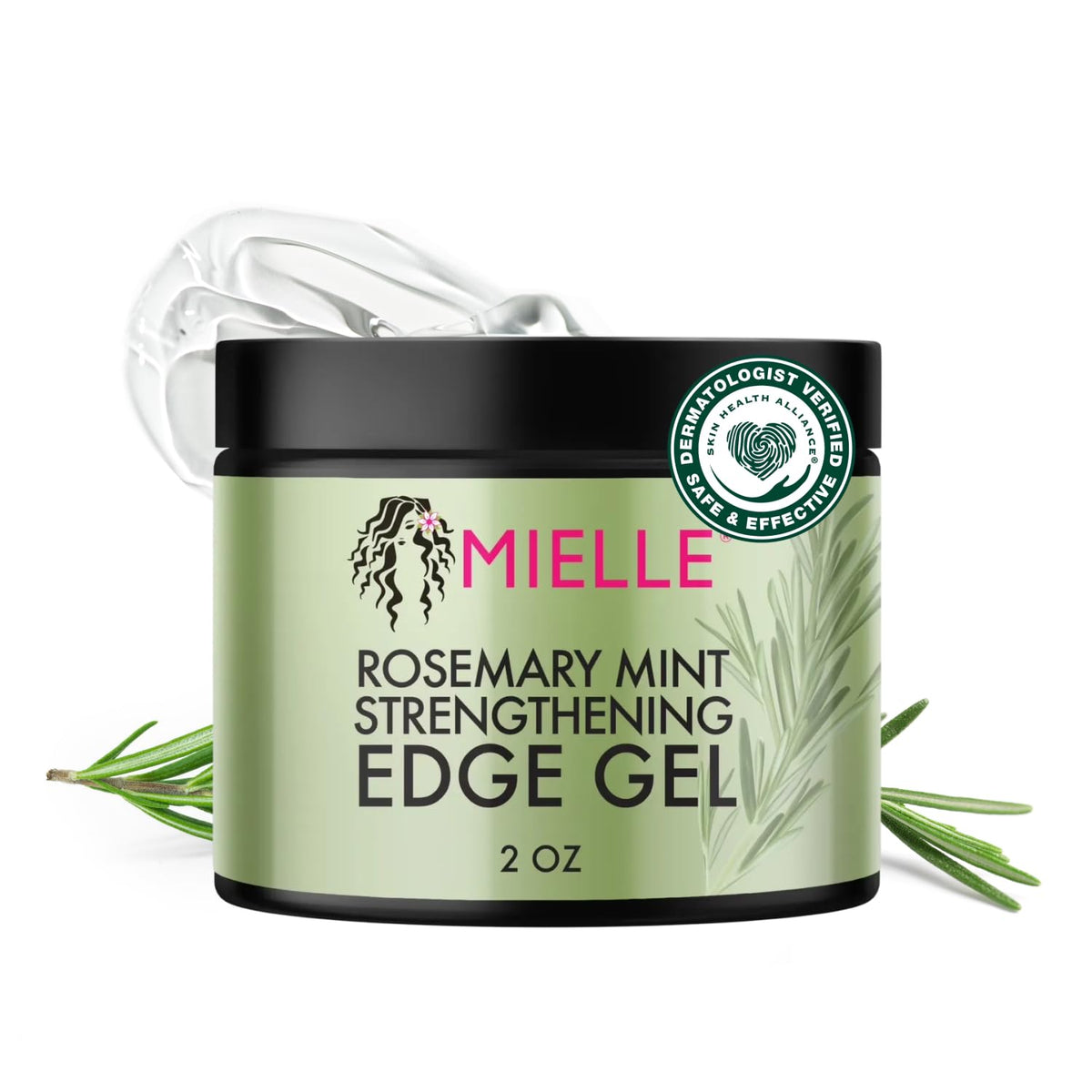 Mielle Organics front jar view showing label and compact size benefit