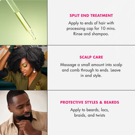 Mielle Organics smoothed on ends to reduce frizz and improve appearance