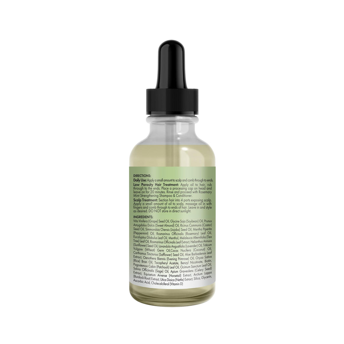 Close-up oil drop texture of Mielle Organics Rosemary & Mint Light, shows smooth absorption benefit