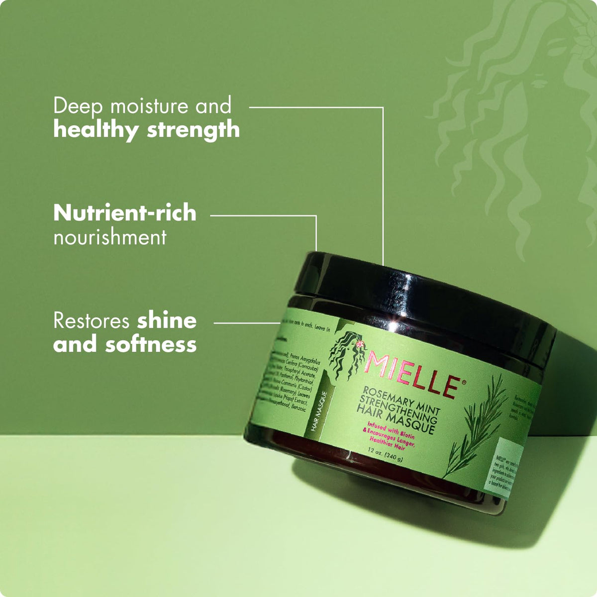 Mielle Organics label close-up highlighting ingredients and scent